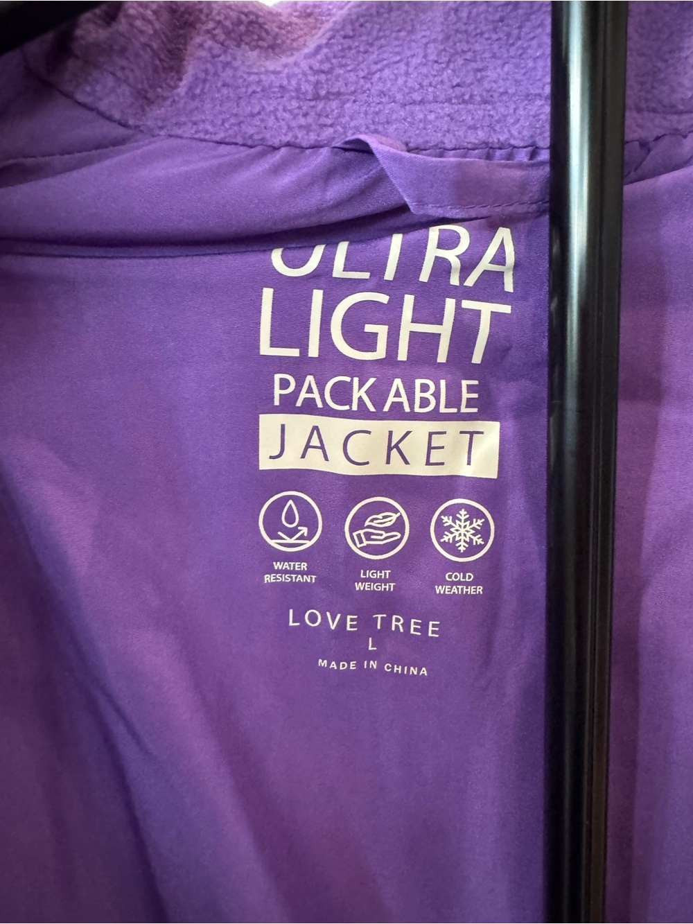 Ultra Light Packable Purple Quilt Jacket by Love Tree - Womens Size Large - Picture 9 of 9